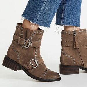 Sam Edelman Drea Suede Studded Moto Ankle Boots
